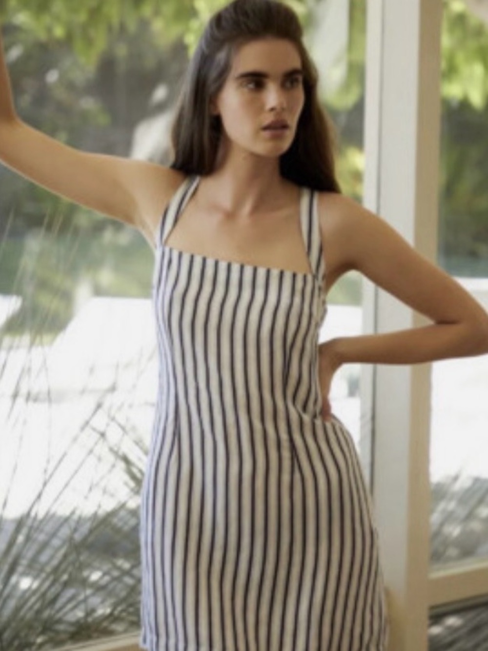 NWT Anthropologie low back linen shift dress